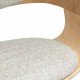 Beige living room chair BUC 014 made of fabric with curved wooden frame