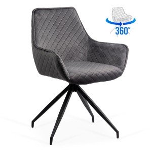 Scaune living rotative din catifea BUC 0223 gri Scaune living rotative din catifea BUC 0223 gri