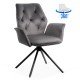 Scaun living gri BUC 0224 rotativ, din catifea, cu cadru metalic Scaun living gri BUC 0224 rotativ, din catifea, cu cadru metalic
