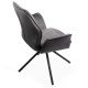 Scaun living gri BUC 0224 rotativ, din catifea, cu cadru metalic
