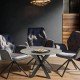 Scaun living gri BUC 0224 rotativ, din catifea, cu cadru metalic