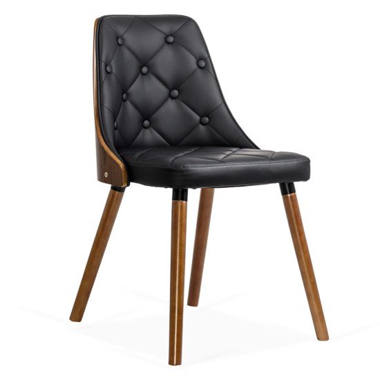 Scaun de bucătărie cu picioare și spătar din lemn BUC 024 negru