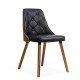 Kitchen chair with wooden legs and back - eco-leather upholstery