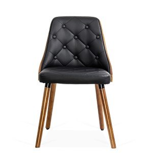 Kitchen chair made of wood and ecological leather BUC 024 black Kitchen chair made of wood and ecological leather BUC 024 black