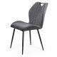 Scaun living gri din catifea cu cadru metalic BUC 204