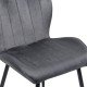 Scaun living gri din catifea cu cadru metalic BUC 204