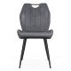 Scaun living gri din catifea cu cadru metalic BUC 204