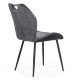 Scaun living gri din catifea cu cadru metalic BUC 204