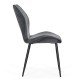 Scaun living gri din catifea cu cadru metalic BUC 204
