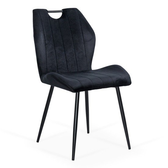 Black velvet living room chair with modern design BUC 204