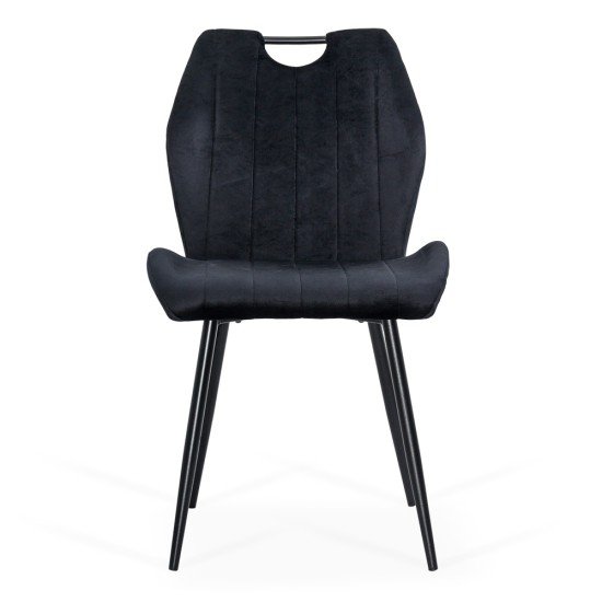 Black velvet living room chair with modern design BUC 204