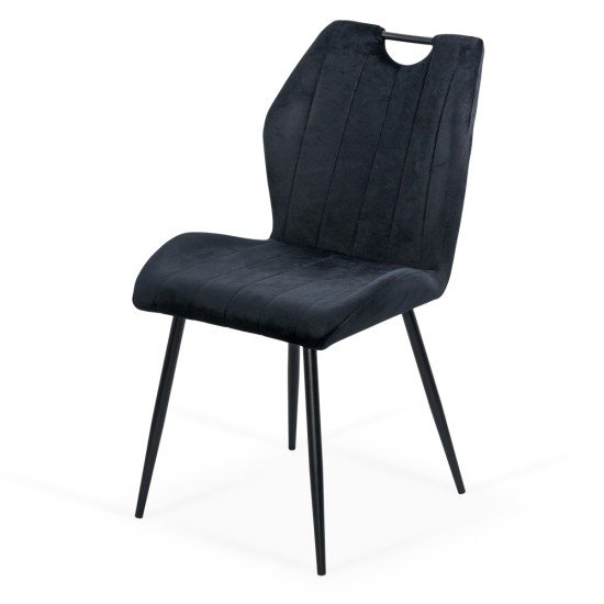 Black velvet living room chair with modern design BUC 204