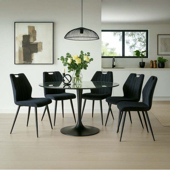Black velvet living room chair with modern design BUC 204