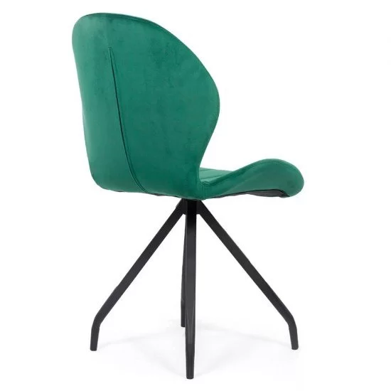 Scaun dining catifea cu picioare metalice BUC 205 verde