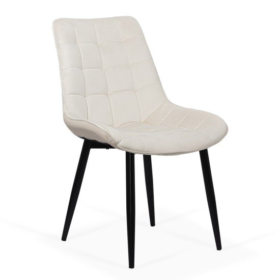 Scaun living din catifea si cadrul metalic BUC 206 crem Scaun living din catifea si cadrul metalic BUC 206 crem