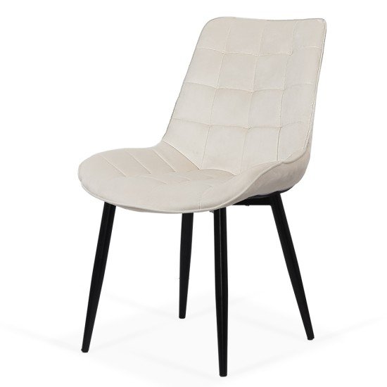Scaun living din catifea si cadrul metalic BUC 206 crem Scaun living din catifea si cadrul metalic BUC 206 crem