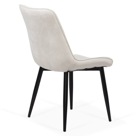 Scaun living din catifea si cadrul metalic BUC 206 crem Scaun living din catifea si cadrul metalic BUC 206 crem