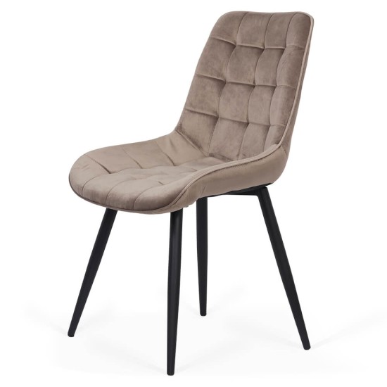 Scaun living din catifea si cadrul metalic BUC 206 bej Scaun living din catifea si cadrul metalic BUC 206 bej