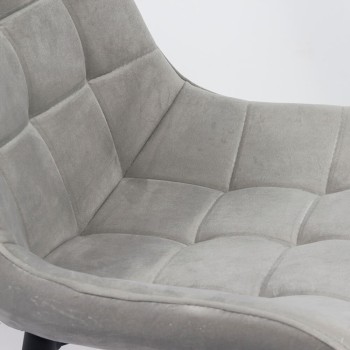 Scaun living din catifea si cadrul metalic  BUC 206 gri deschis