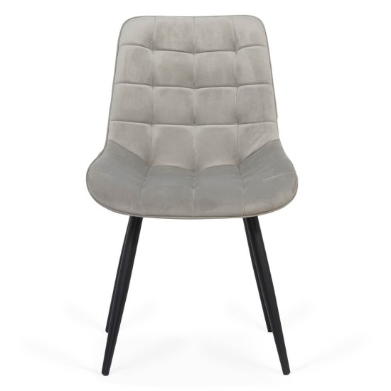 Velvet living chair and metal frame BUC 206 light grey