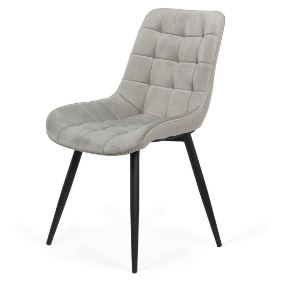 Velvet living chair and metal frame BUC 206 light grey