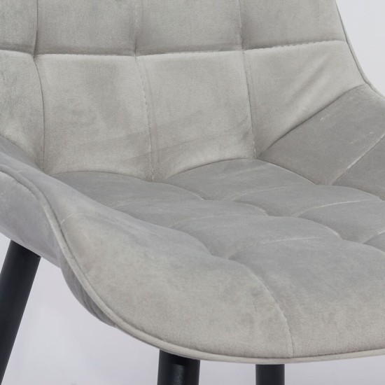 Velvet living chair and metal frame BUC 206 light grey