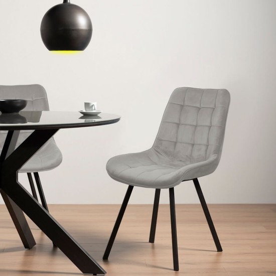 Velvet living chair and metal frame BUC 206 gray Velvet living chair and metal frame BUC 206 gray