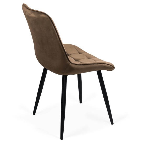 Scaun living din catifea si cadrul metalic BUC 206 maro Scaun living din catifea si cadrul metalic BUC 206 maro