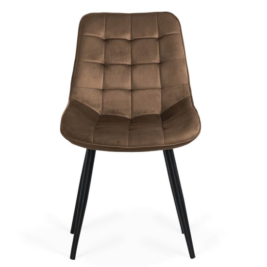 Velvet living chair and metal frame BUC 206 brown