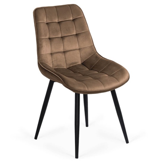 Velvet living chair and metal frame BUC 206 brown