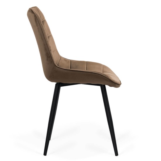 Scaun living din catifea si cadrul metalic BUC 206 maro Scaun living din catifea si cadrul metalic BUC 206 maro