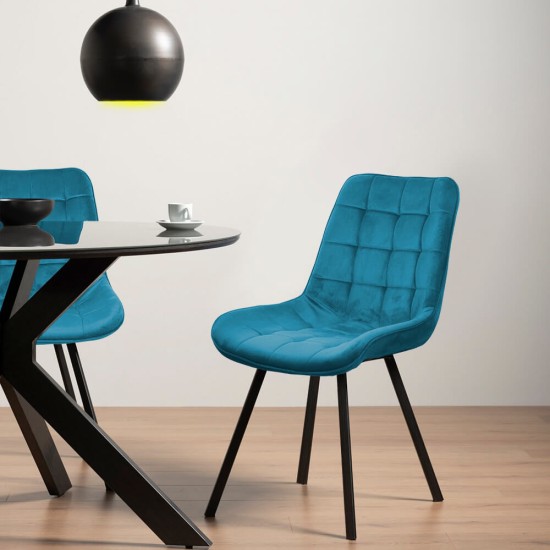 Velvet living chair and metal frame BUC 206 turquoise Velvet living chair and metal frame BUC 206 turquoise