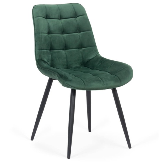 Velvet living chair and metal frame BUC 206 green