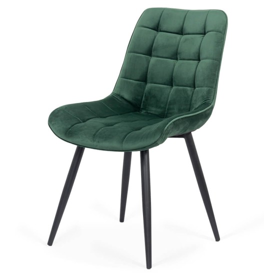 Velvet living chair and metal frame BUC 206 green