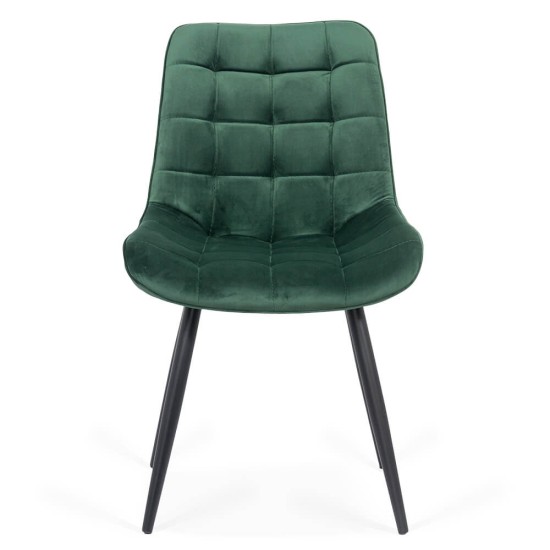 Velvet living chair and metal frame BUC 206 green