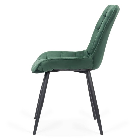 Velvet living chair and metal frame BUC 206 green