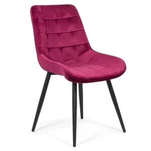 Scaun living din catifea si cadrul metalic  BUC 206 visiniu