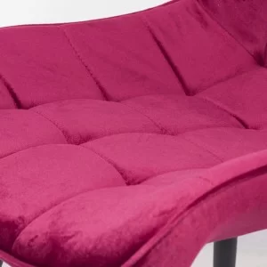 Scaun living din catifea si cadrul metalic  BUC 206 visiniu