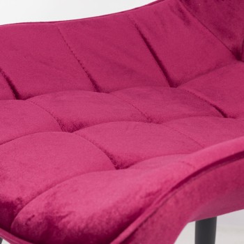 Scaun living din catifea si cadrul metalic  BUC 206 visiniu