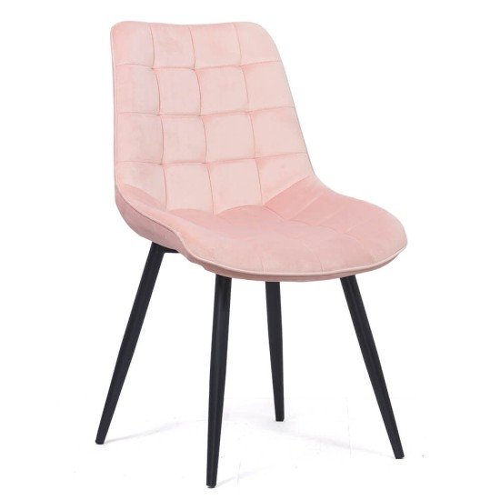 Velvet living chair and metal frame BUC 206 pink