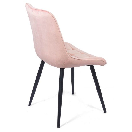 Velvet living chair and metal frame BUC 206 pink