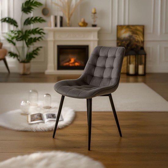 Scaun living din catifea BUC 206 gri