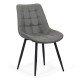 Kitchen chair in ecological leather and black metal frame BUC 206P grey