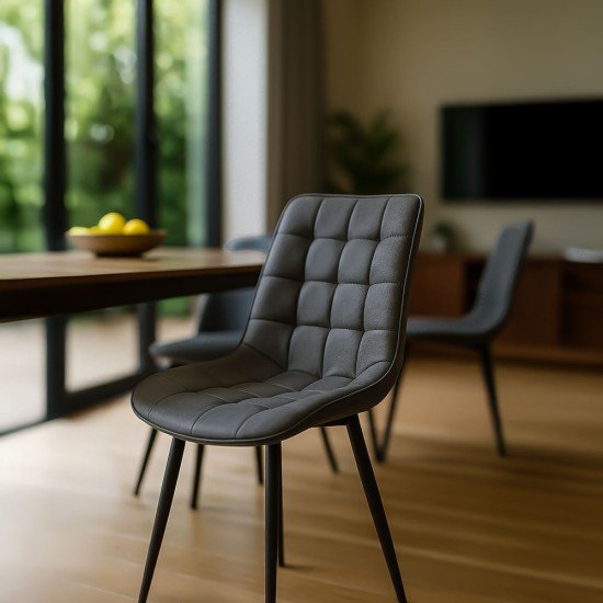 Scaun bucătărie piele eco BUC 206P gri