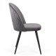 Velvet living room chair with black legs BUC 207 grey
