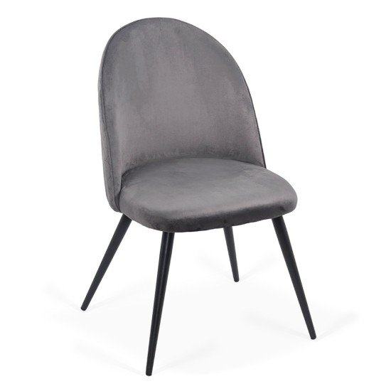 Velvet living room chair with black legs BUC 207 grey Velvet living room chair with black legs BUC 207 grey