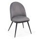 Velvet living room chair with black legs BUC 207 grey