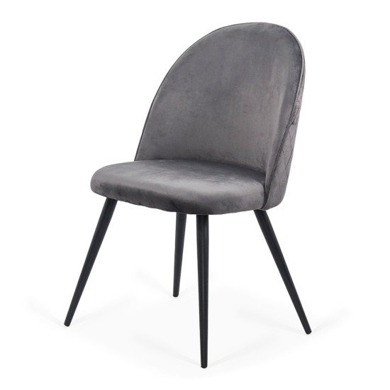 Velvet living room chair with black legs BUC 207 grey Velvet living room chair with black legs BUC 207 grey