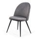 Velvet living room chair with black legs BUC 207 grey