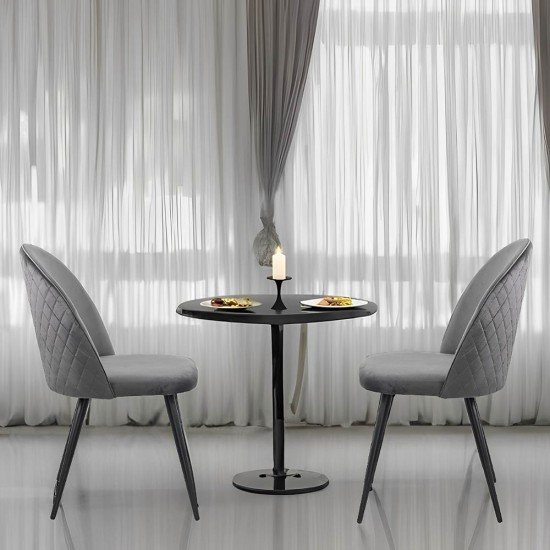 Velvet living room chair with black legs BUC 207 grey Velvet living room chair with black legs BUC 207 grey